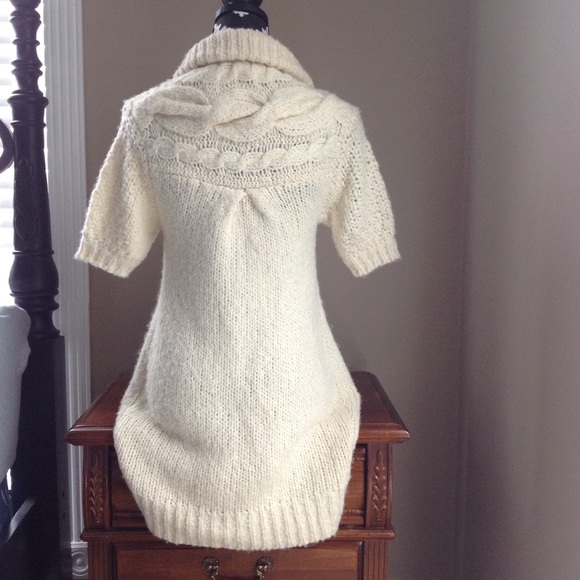 Free people long sweater cardigan cream wool knit - Picture 3 of 5